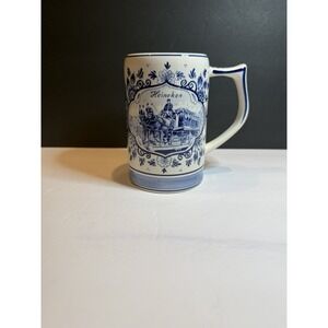 Heineken Delft Blue Beer Stein Mug 6.5" Handwork Holland PAG Vintage